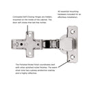 Load image into Gallery viewer, Hidden Hinges Full Inset Frameless Self-Close (2 Hinges/Per Pack) in Polished Nickel - Hickory Hardware