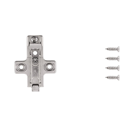 Hinge Concealed Frameless Self-Close Mounting Plate 0 mm (2 Hinges/Per Pack) in Polished Nickel - Hickory Hardware