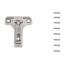 Load image into Gallery viewer, Hinge Concealed Face Frame Self-Close Mounting Plate 1 mm (2 Hinges/Per Pack) in Polished Nickel - Hickory Hardware