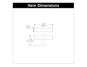 T Bar Cabinet Pulls 2-3/8 Inch X 1/2 Inch - Hickory Hardware