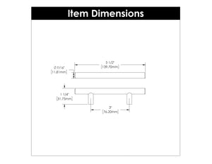 Bar Pull 3 Inch Center to Center - Hickory Hardware