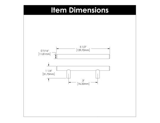 Bar Pull 3 Inch Center to Center - Hickory Hardware