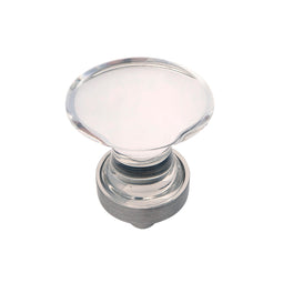 Satin Nickel Knob 1-1/4 Inch x 3/4 Inch - Crystal Palace Collection