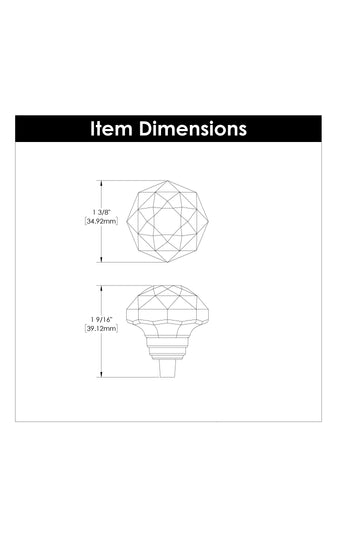 Chrome Knob 1-1/4 Inch Diameter - Crystal Palace Collection