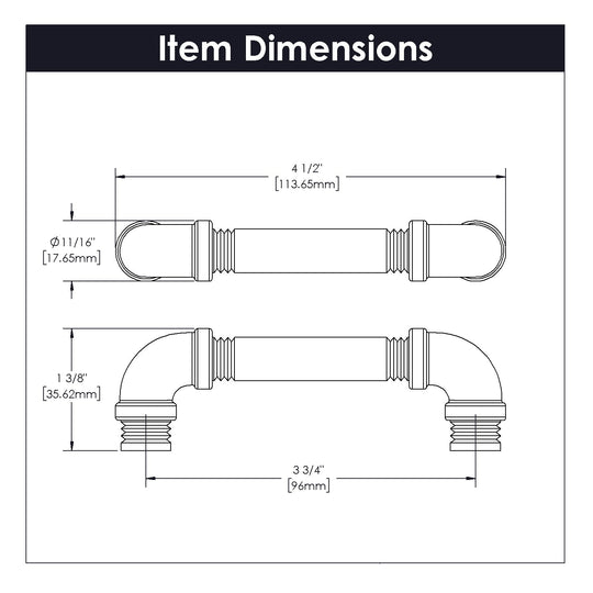 Kitchen Cabinet Pulls 3-3/4 Inch (96mm) Center to Center - Hickory Hardware