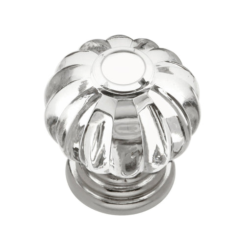 Polished Nickel Knob 1-1/8 Inch Diameter - Crystal Palace Collection