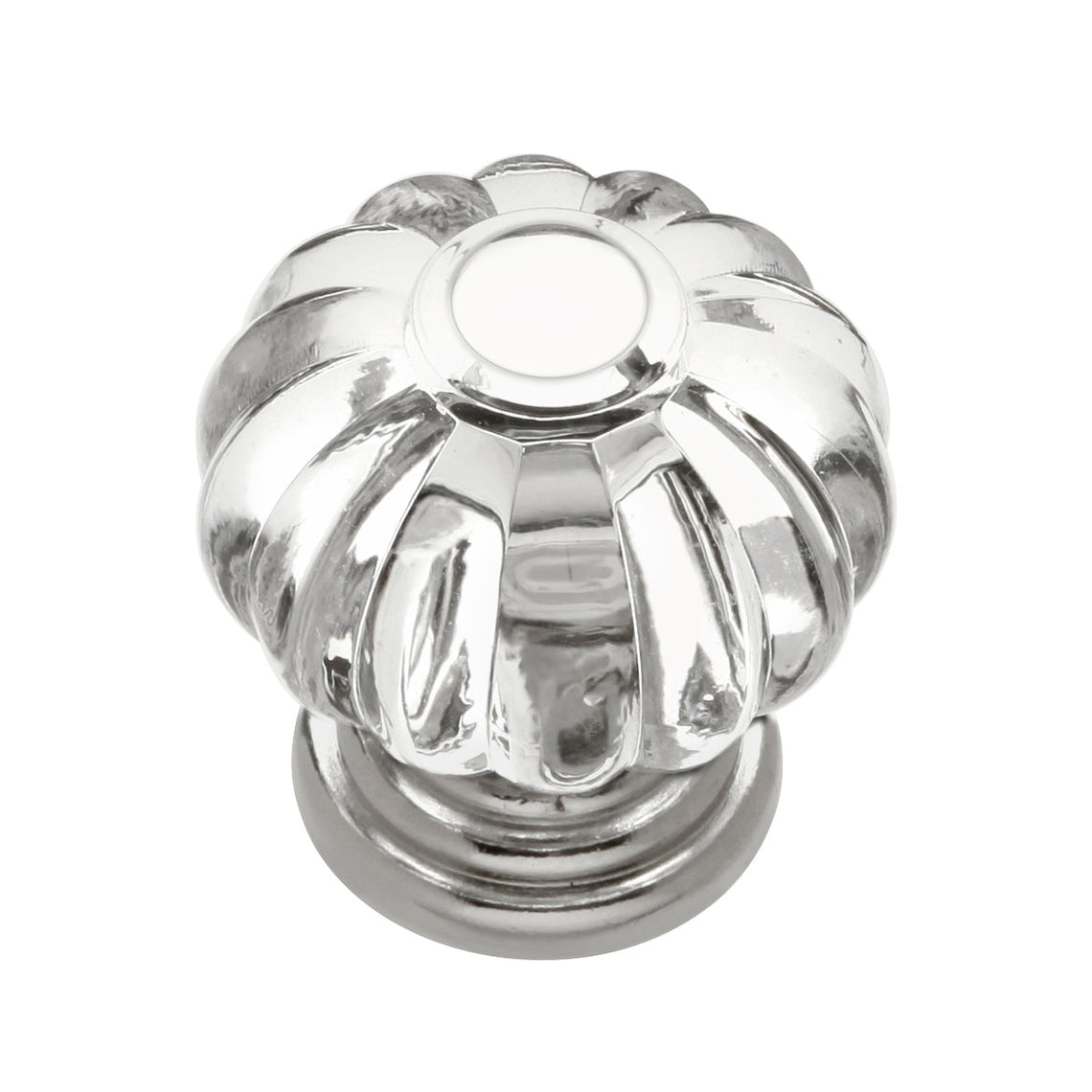 Polished Nickel Knob 1-1/8 Inch Diameter - Crystal Palace Collection