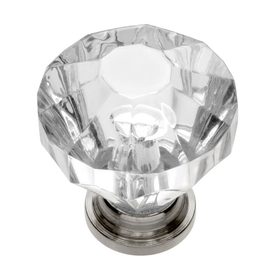 Polished Nickel Knob 1-1/4 Inch Diameter - Crystal Palace Collection