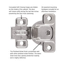 Load image into Gallery viewer, Hinge Concealed 3/4 Inch Overlay Face Frame Soft Close (2 Hinges/Per Pack) Polished Nickel - Hickory Hardware