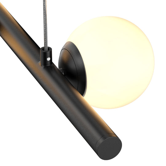 Matte Black, 4-Lights, LED Linear Chandeliers,  40W, 3000K, Pendant Mounting, Dimmable