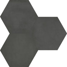 Load image into Gallery viewer, 7 in Form Graphite Hexagon Matte Pressed Glazed Porcelain Tile