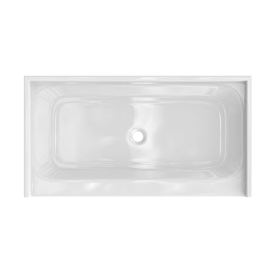 Shower Tray - Center Drain Single-Threshold - Acrylic and fiberglass -  60 X 32 X 5.5