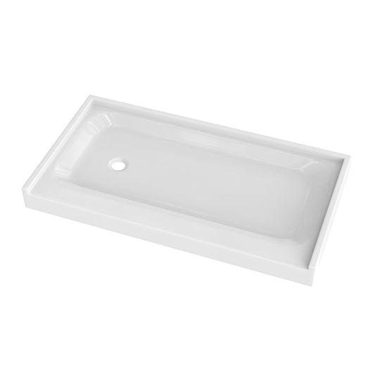 Shower Tray - Left Drain Single Threshold - Acrylic and Fiberglass - 60 X 32 X 5.5