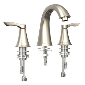 8 Inch Widespread Faucet With Pop up drain and Double Handle in Brushed Nickel