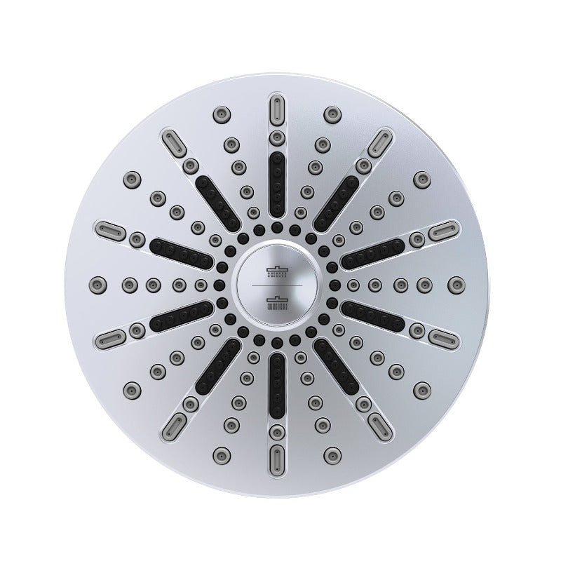 Rain Shower 2-Settings, Soft Self-Cleaning Nozzles, Brass Ball Joint With Stainless Steel Back Plate, ABS Face Plate