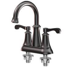 Load image into Gallery viewer, 4 Inch Centerset Double Bathroom Faucet With Pop-up in Oil Rubbed Bronze