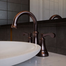 Load image into Gallery viewer, 4 Inch Centerset Double Bathroom Faucet With Pop-up in Oil Rubbed Bronze