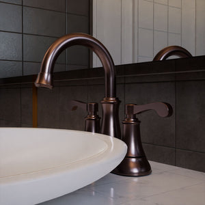 4 Inch Centerset Double Bathroom Faucet With Pop-up in Oil Rubbed Bronze