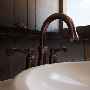 4 Inch Centerset Double Bathroom Faucet With Pop-up in Oil Rubbed Bronze