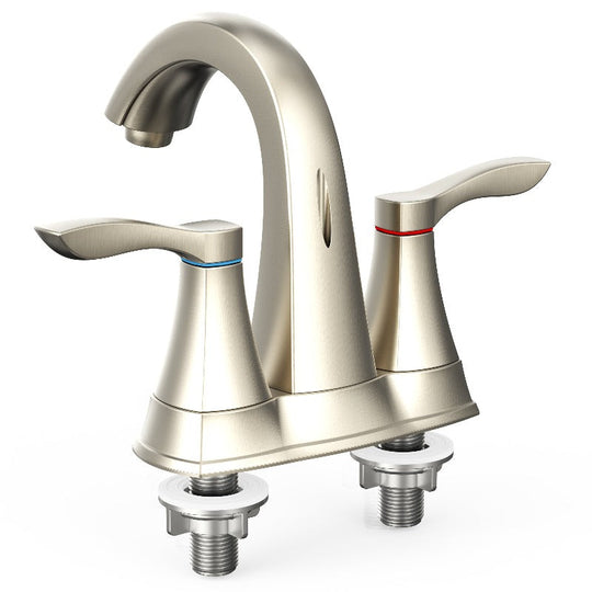 4 Inch Centerset Bathroom Faucet Pop-up Drain in Brushed Nickel