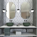Load image into Gallery viewer, 8 X 11 in. Skyline Chevron Gray Marble Mosaic