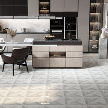 Load image into Gallery viewer, 12 X 12 in. Parquet Bianco Carrara Thassos White Polished Marble Mosaic