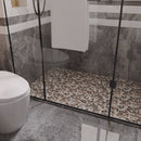 Load image into Gallery viewer, 12 X 12 in. Pebblestone Gray Honed Marble Mosaic Tile