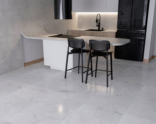 12 X 12 in. Bianco Carrara White Honed Marble Tile