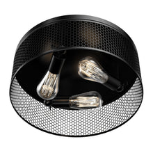 Load image into Gallery viewer, 3-Lights Cage Style Flush Mount Fixture, Drum Shape, E26 Base, UL Listed, 3 Years Warranty