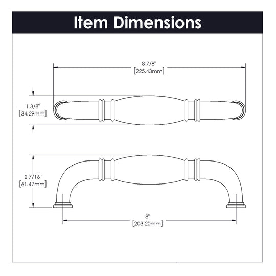 Appliance Pull 8 Inch Center to Center - Hickory Hardware