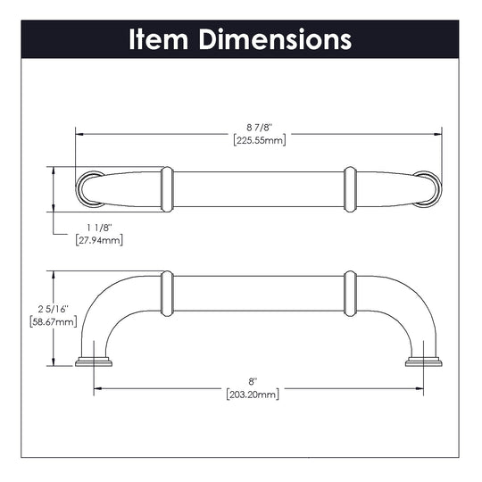 Appliance Pull - 8 Inch - Center to Center - Hickory Hardware