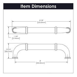 Appliance Pull - 8 Inch - Center to Center - Hickory Hardware