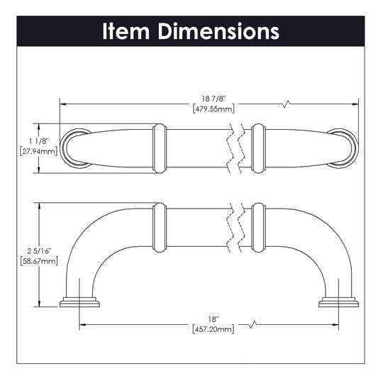 Appliance Pull - 18 Inch Center to Center - Hickory Hardware