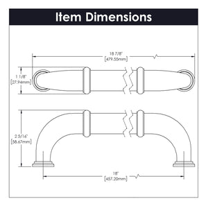 Appliance Pull - 18 Inch Center to Center - Hickory Hardware