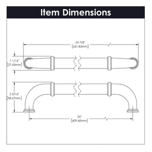 Appliance Pull - 24 Inch Center to Center - Hickory Hardware