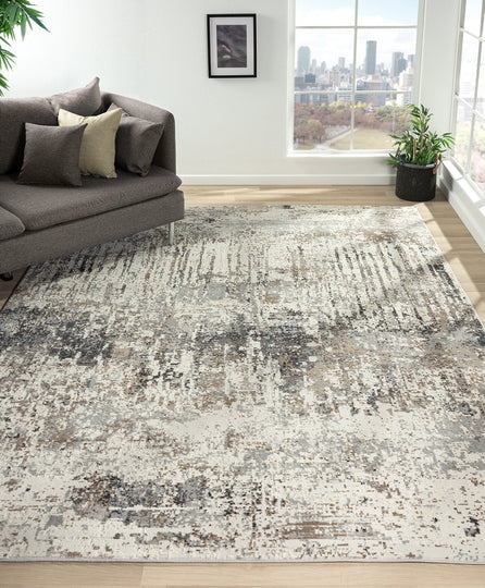 Lumina Beige 5 ft. 6 in. x 8 ft. 6 in. Abstract Area Rug