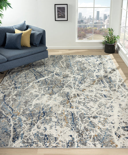 Lumina Gray 5 ft. 6 in. x 8 ft. 6 in. Abstract Area Rug