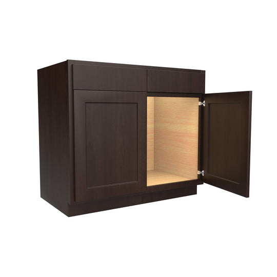 Sink Base Cabinet | 39"W x 34.5"H x 24"D | RTA Luxor Espresso