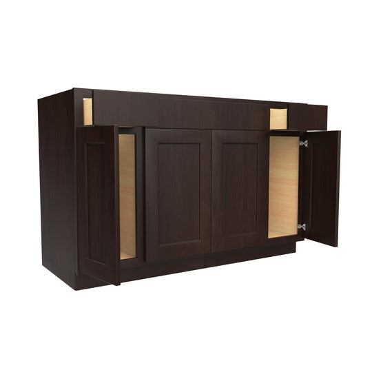 Luxor Espresso - 54"W x 34.5"H | Sink Base Cabinet