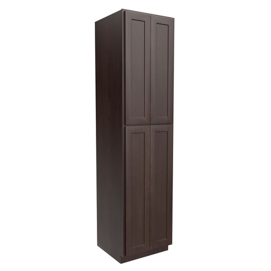 Luxor Espresso - Double Door Utility Cabinet | 24"W x 96"H x 24"D