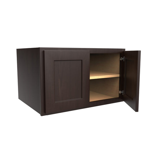 24 inch Deep Wall Cabinet | 30"W x 18"H x 24"D | RTA Luxor Espresso