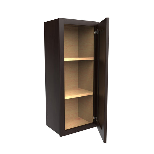 Single Door Wall Cabinet | 15"W x 36"H x 12"D | RTA Luxor Espresso