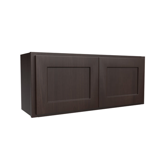 Luxor Espresso - Double Door Wall Cabinet | 36"W x 15"H x 12"D