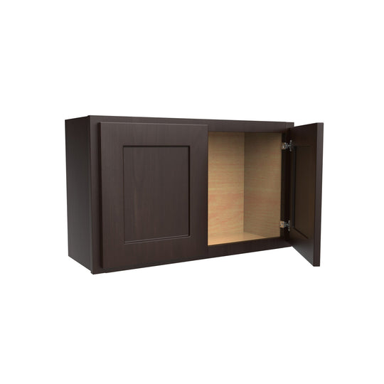 Luxor Espresso - Double Door Wall Cabinet | 30"W x 18"H x 12"D