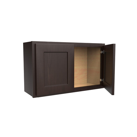 18 inch Wall Cabinet | 30"W x 18"H x 12"D | RTA Luxor Espresso