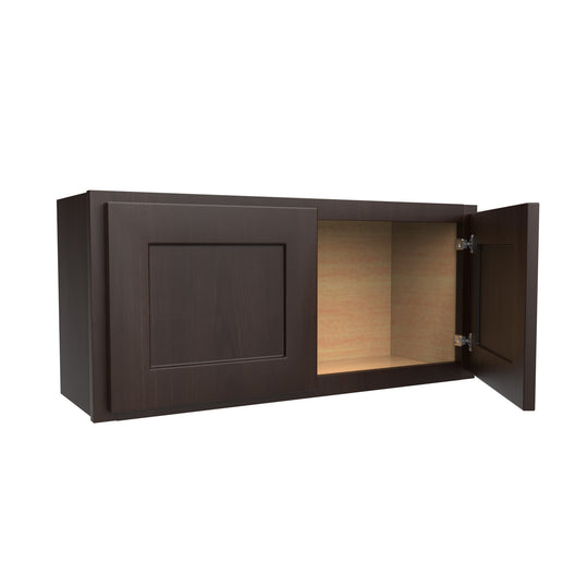 Luxor Espresso - Double Door Wall Cabinet | 33"W x 15"H x 12"D