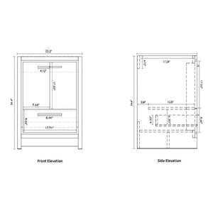 Divine Freestanding Bathroom Vanity With Acrylic Sink, Soft Closing Doors & Drawers