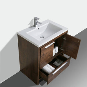 Divine Freestanding Bathroom Vanity With Acrylic Sink, Soft Closing Doors & Drawers