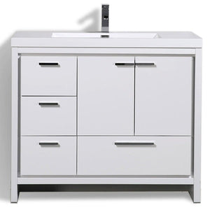 Divine Freestanding Bathroom Vanity With Acrylic Sink, Soft Closing Doors & Drawers