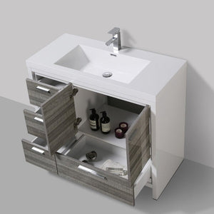 Divine Freestanding Bathroom Vanity With Acrylic Sink, Soft Closing Doors & Drawers